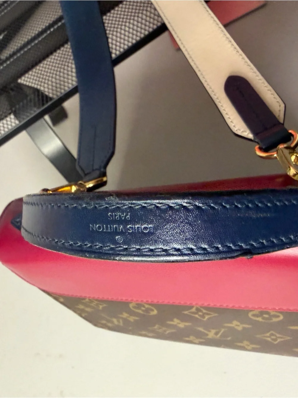 Louis Vuitton Monogram Cluny BB Red Leather Shoulder Bag + COA